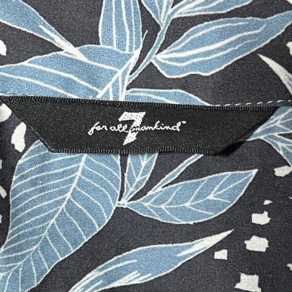 7 For All Mankind Floral Camp Collar Shirt Dusty Blue Small 100% Cotton - Picture 5 of 8